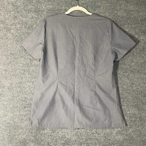Figs Scrub Top Small Gray Technical Collection Casma V-Neck Three Pocket - Picture 3 of 13